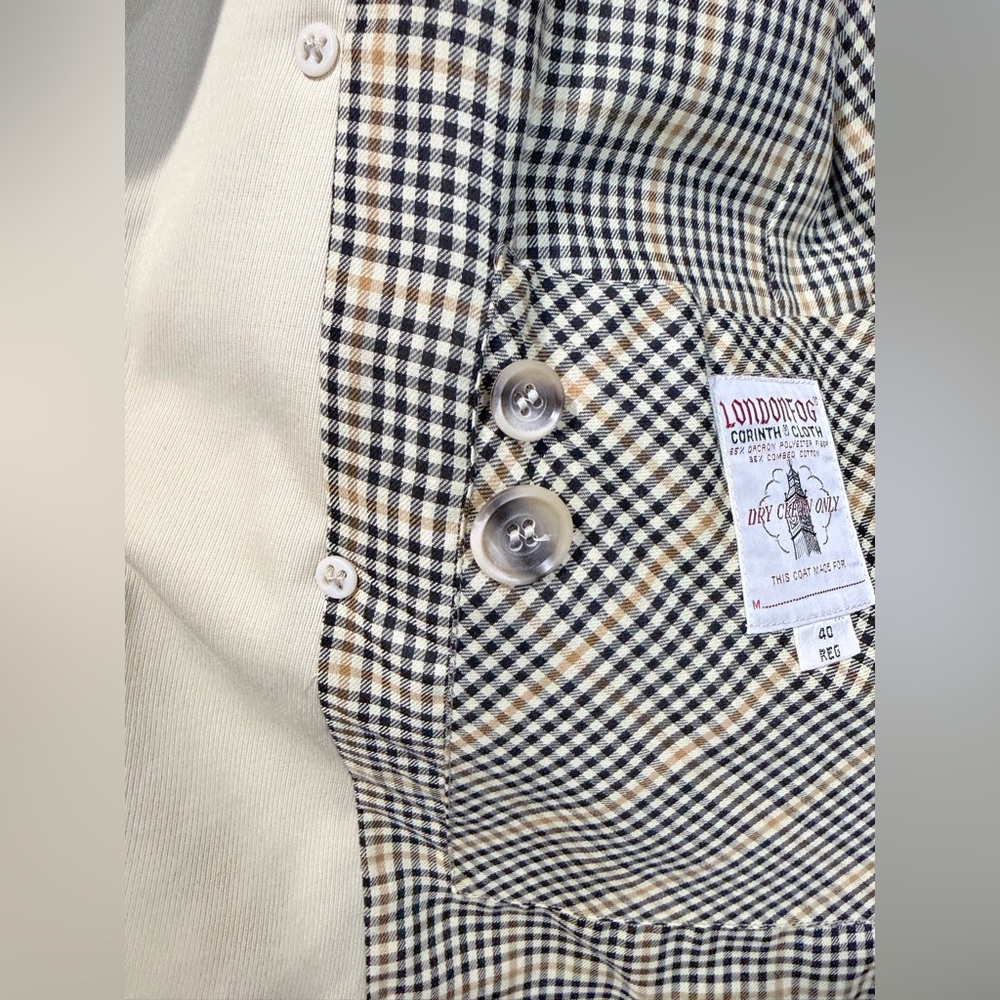 London Fog Tan Trench Coat with Checkered Interior - Picture 14 of 14